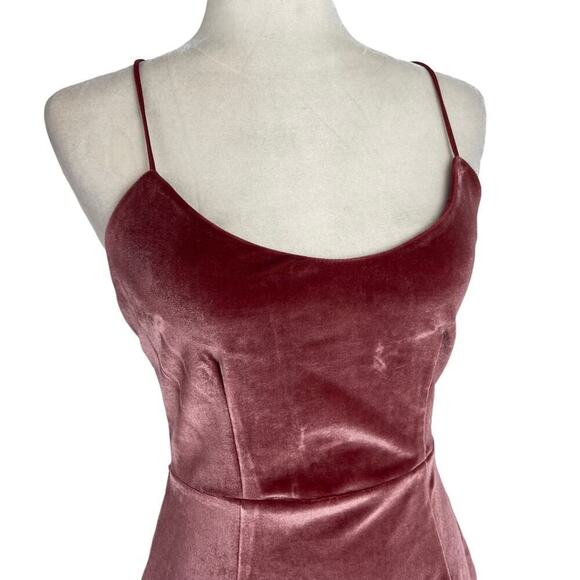 Revolve NBD Lauren Bodycon Velvet Strappy Open Back Mini Dress in Dusty Rose M - Picture 4 of 14